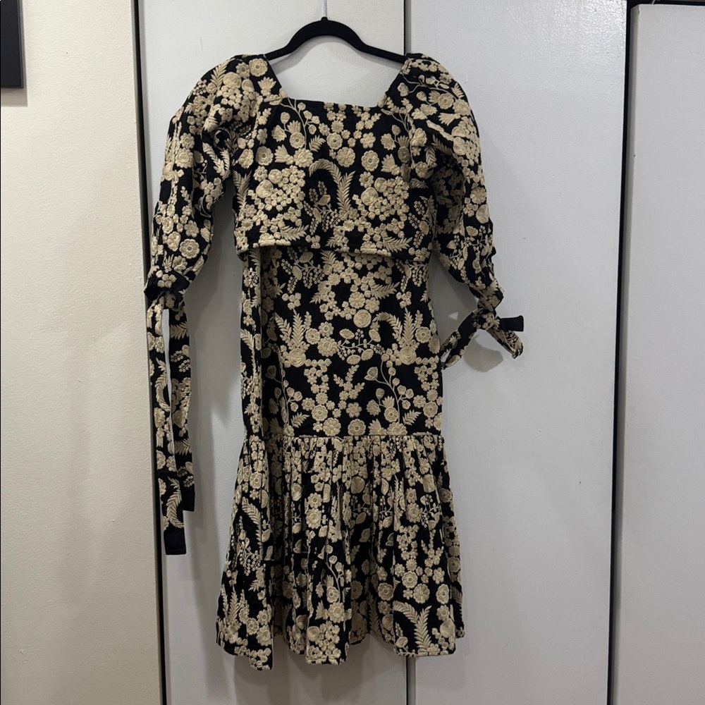 Eddy - Floral Black and Cream skirt and top set